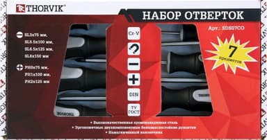 Отвертки в наборе 7 предметов SDS07CO THORVIK