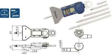 Глубиномер 0-400мм/0-16" 0,01/0,0005" цифровой 4710-1205 Dasqua