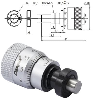 Головка 0-6,5мм микрометрическая с большим диаметром корпуса барабана 4711-8125 Dasqua