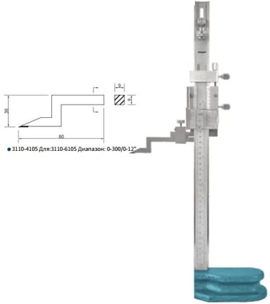 Штангенрейсмас 0-300мм/0-12" 0,02/0,001" с лупой и регулируемой штангой 3110-6105 Dasqua