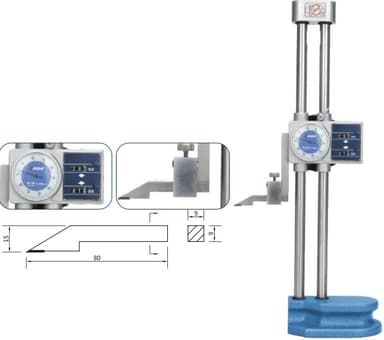 Штангенрейсмас 0-300мм 0,01 с круговой шкалой, счётчиком и двойной штангой 3221-1105 Dasqua
